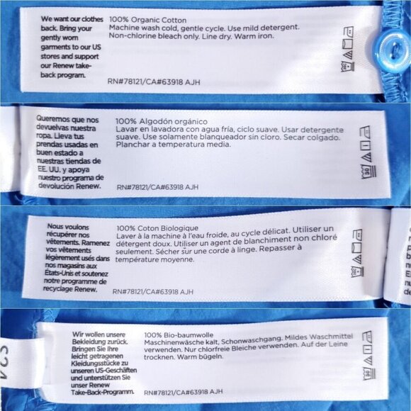 Eileen Fisher Womens Size Medium Blue Organic Cotton Oversized Button Up Shirt - Picture 12 of 14